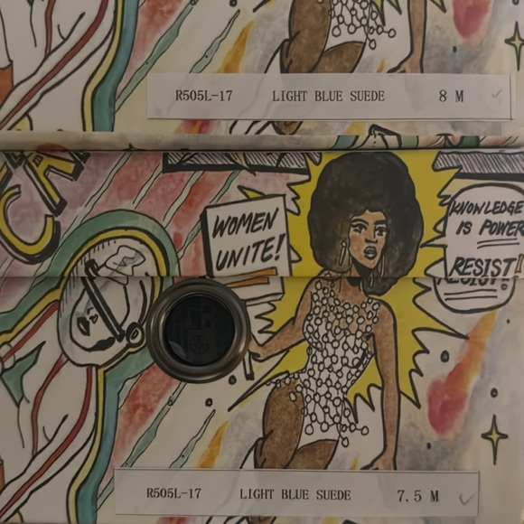 New Jeffrey Campbel Essence Kitten Heels Blue Suede Floral Anthro Womens - Picture 15 of 16